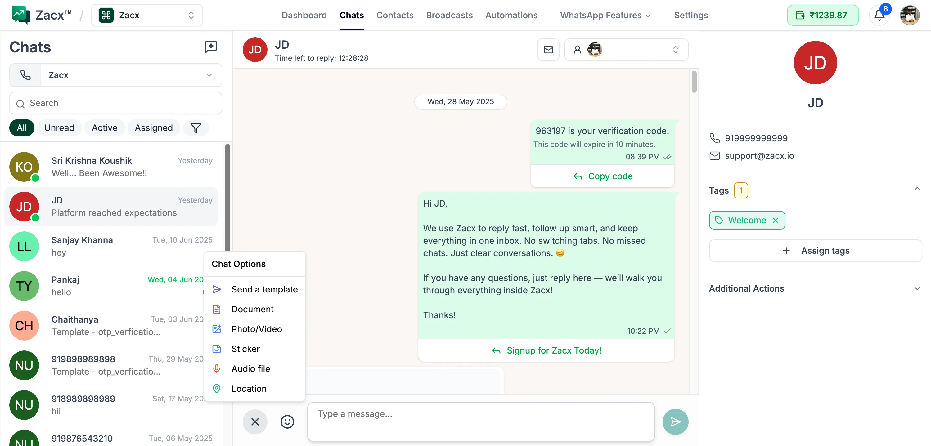 Multi Number Broadcasts UI