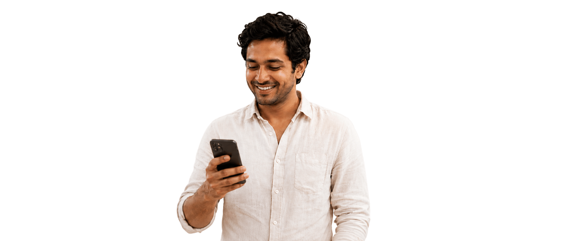 A business owner reading customer messages on WhatsApp